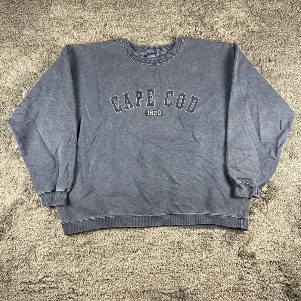 Vintage Cape Cod 1620 Sweatshirt Mens Large Blue Austins Crewneck‎ Pullover 90s